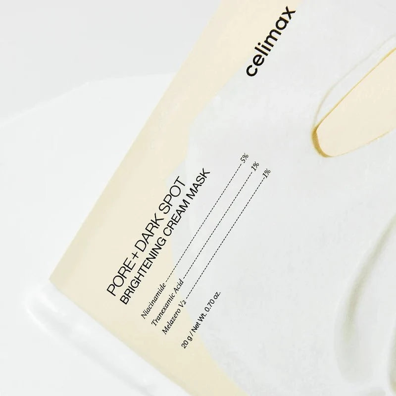 celimax Pore+Dark Spot Brightening Cream Mask 4ea Beta-Glucan, Ceramide, Hyaluronic Acid, Niacinamide, SKIN CARE, Face Masks