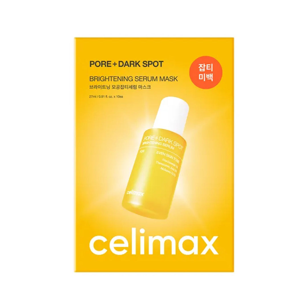 celimax Pore+ Dark Spot Brightening Serum Mask 10 sheets Glutathione, hyaluronic acid, new, Niacinamide, Tranexamic Acid, SKIN CARE, Face Masks