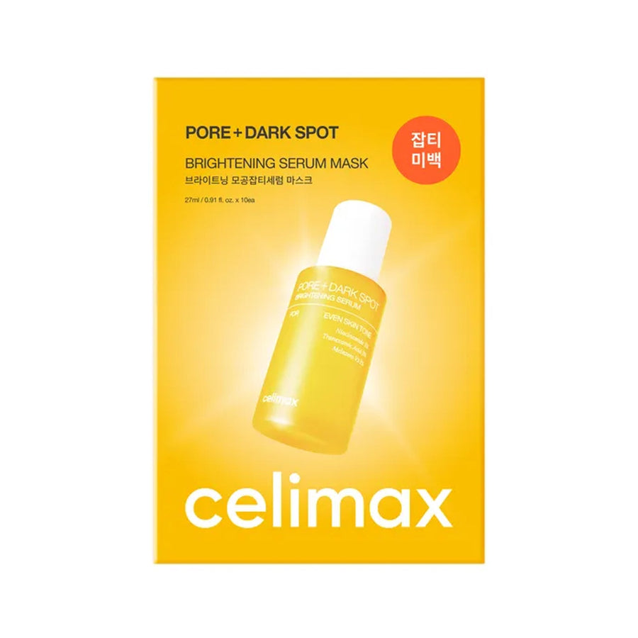 celimax Pore+ Dark Spot Brightening Serum Mask 10 sheets Glutathione, hyaluronic acid, new, Niacinamide, Tranexamic Acid, SKIN CARE, Face Masks
