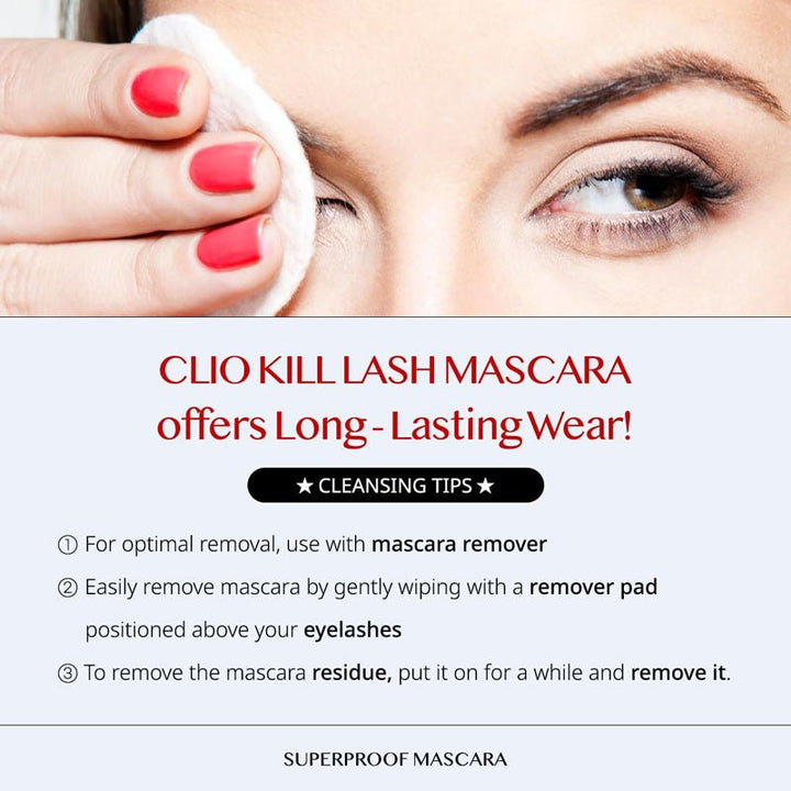 CLIO Kill Lash Superproof Mascara 7g - 3 Types Eye Makeup oceanbuy beauty markham toronto free ship USA asian korean skincare