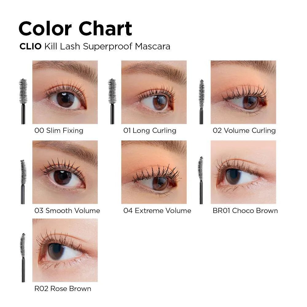 CLIO Kill Lash Superproof Mascara 7g - 3 Types to Choose Eye Makeup oceanbuy beauty markham toronto free ship USA asian korean skincare