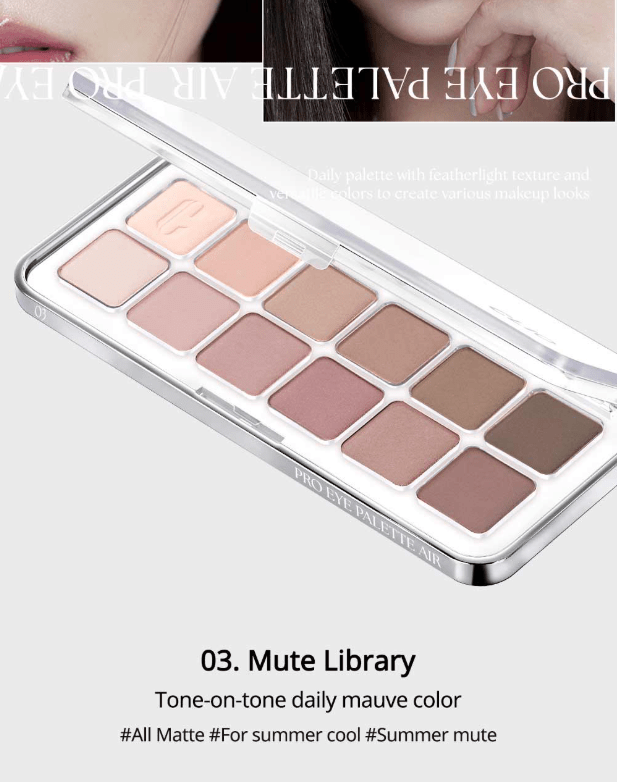 CLIO Pro Eye Palette Air 7.2g - 03 Mute Library Health & Beauty oceanbuy beauty markham toronto free ship USA asian korean skincare