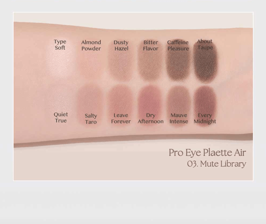 CLIO Pro Eye Palette Air 7.2g - 03 Mute Library Health & Beauty oceanbuy beauty markham toronto free ship USA asian korean skincare