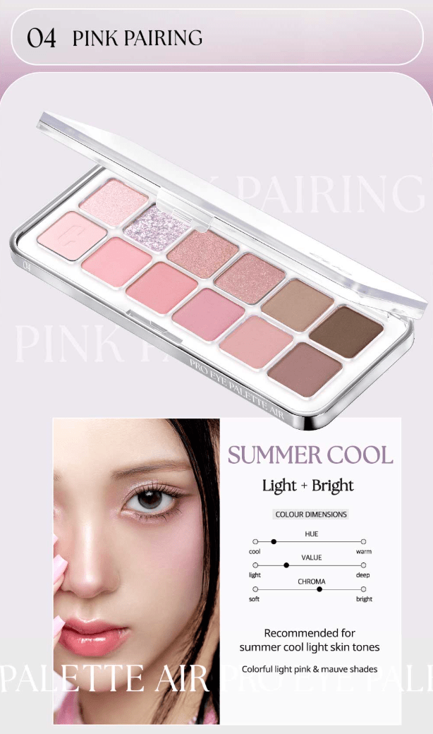 CLIO Pro Eye Palette Air 7.2g - 04 Pink Pairing Health & Beauty oceanbuy beauty markham toronto free ship USA asian korean skincare