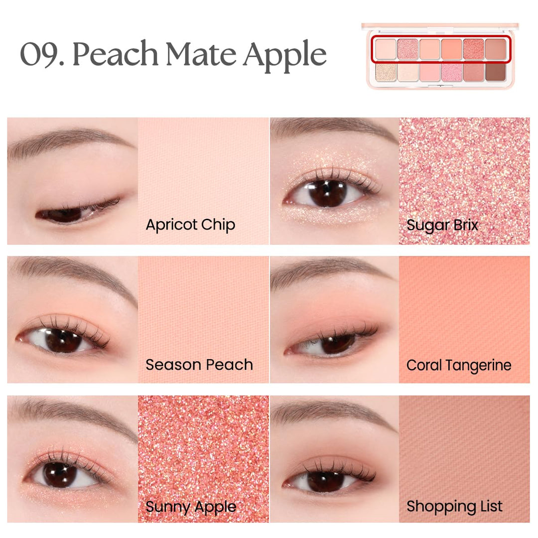 CLIO Pro Eye Palette Air 7.2g - 09 Peach Mate Apple Health & Beauty oceanbuy beauty markham toronto free ship USA asian korean skincare