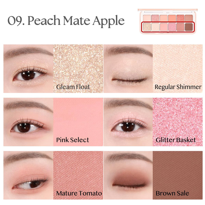 CLIO Pro Eye Palette Air 7.2g - 09 Peach Mate Apple Health & Beauty oceanbuy beauty markham toronto free ship USA asian korean skincare