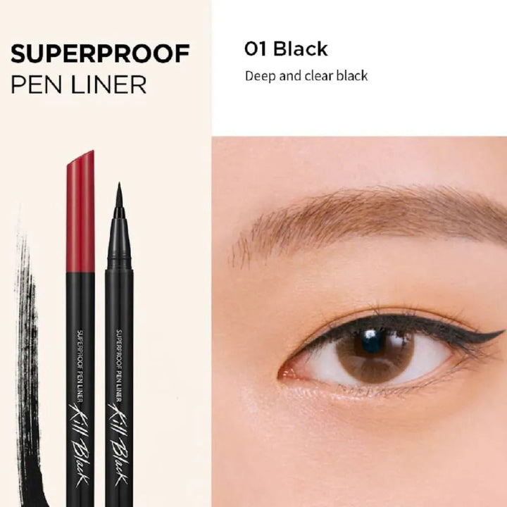 CLIO Superproof Pen Liner - #01 Black Health & Beauty oceanbuy beauty markham toronto free ship USA asian korean skincare