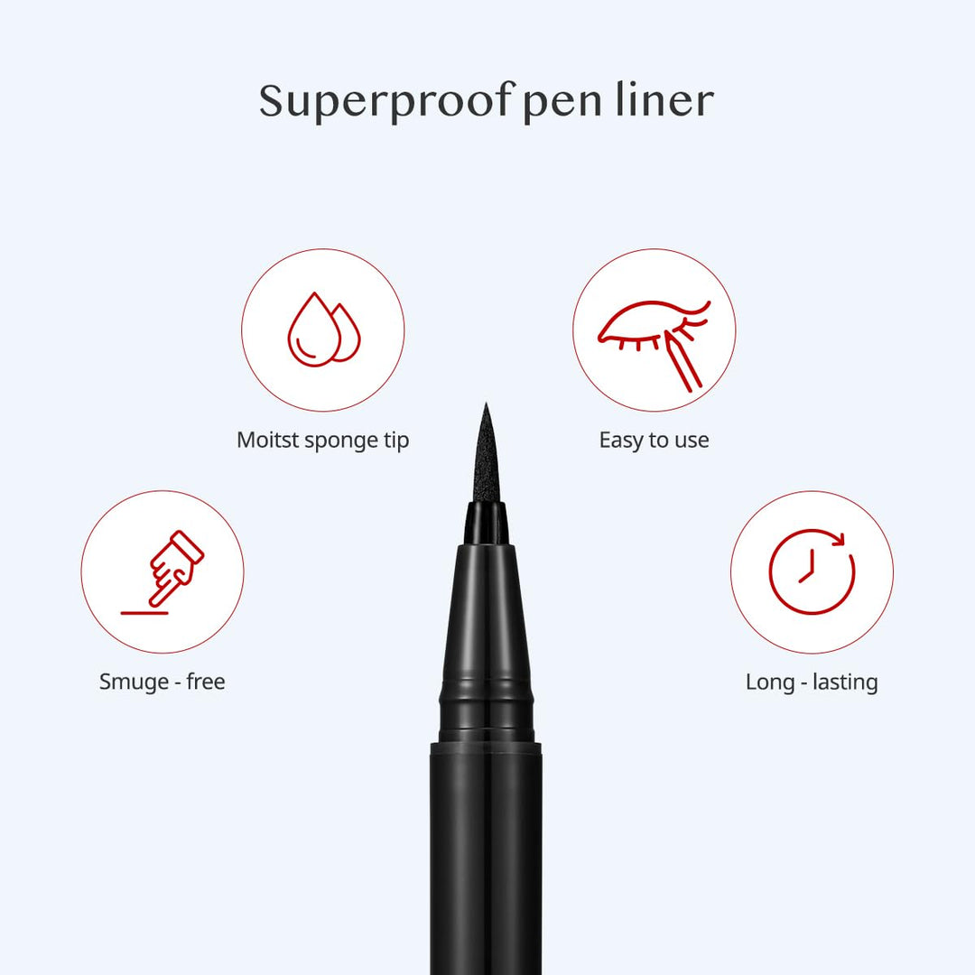 CLIO Superproof Pen Liner - #01 Black Health & Beauty oceanbuy beauty markham toronto free ship USA asian korean skincare