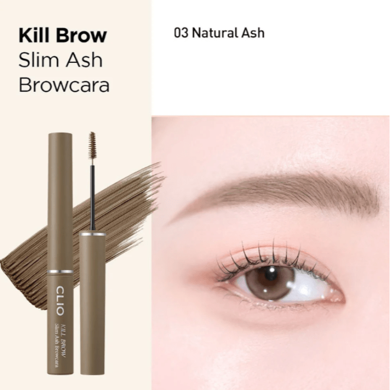 CLIO Kill Brow Slim Ash Mascara Ash - Toned Brow Finish 3g Eye Makeup 7