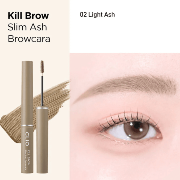 CLIO Kill Brow Slim Ash Mascara Ash - Toned Brow Finish 3g Eye Makeup 5