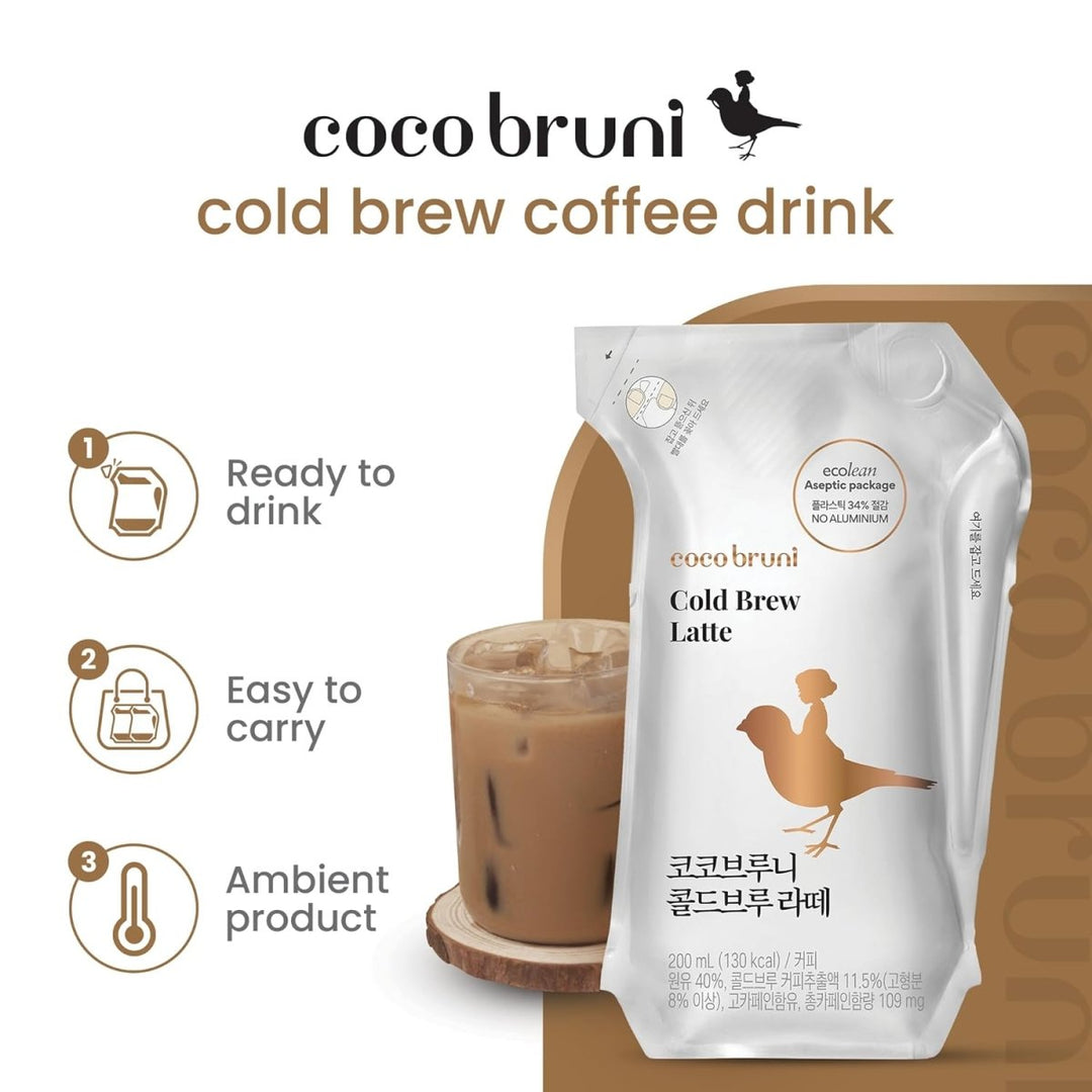 COCO BRUNI Cold Brew Latte 200ml (3 Pack) Food, Beverages & Tobacco oceanbuy.ca markham toronto free ship USA asian korean skincare