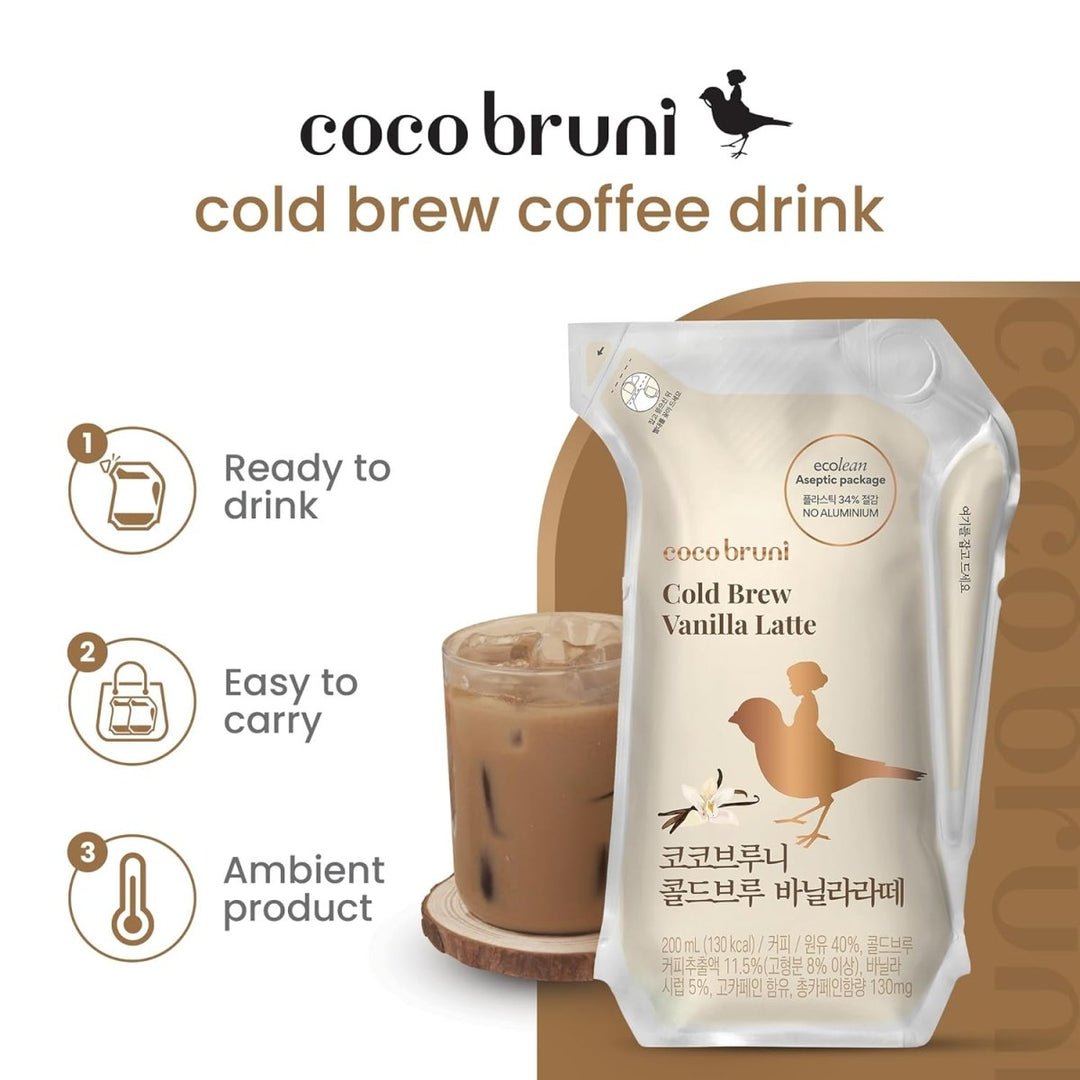 COCO BRUNI Cold Brew Vanilla Latte 200ml Food, Beverages & Tobacco oceanbuy.ca markham toronto free ship USA asian korean skincare