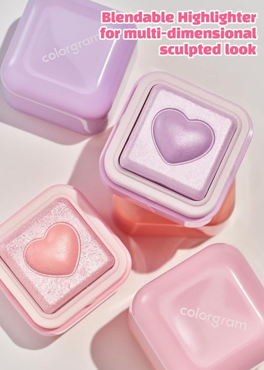 COLORGRAM Milk Bling Heartlighter 2.2g - 03 Coral Heart Health & Beauty oceanbuy.ca markham toronto free ship USA asian korean skincare