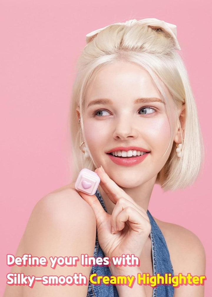 Colorgram Milk Bling Heartlighter Peach Coral Shimmer 1pc 4