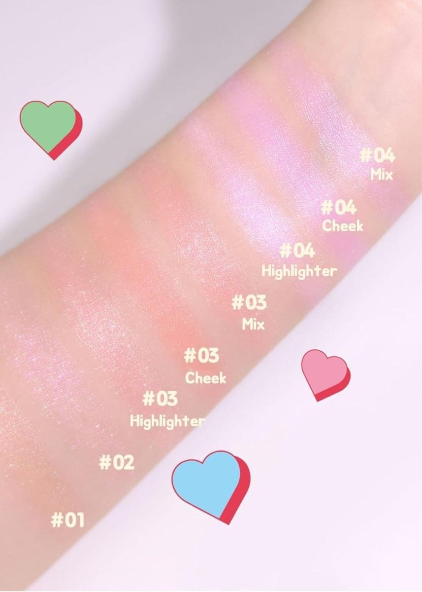 Colorgram Milk Bling Heartlighter Peach Coral Shimmer 1pc 3