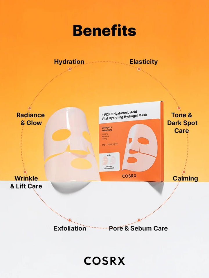 COSRX 5 PDRN Hyaluronic Acid Vital Hydrating Hydrogel Mask 5