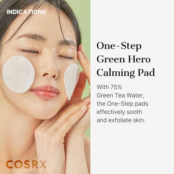 COSRX One Step Green Hero Calming Pad 70pcs Facial Exfoliator 3