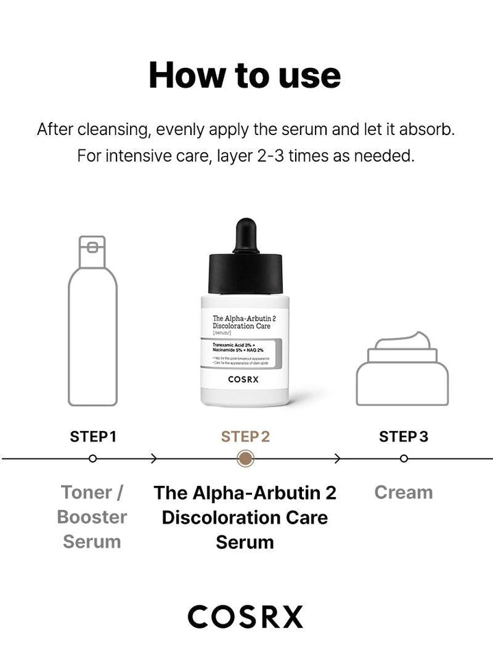 COSRX The Alpha-Arbutin 2 Discoloration Care Serum 50ml Serum & Ampoule 12