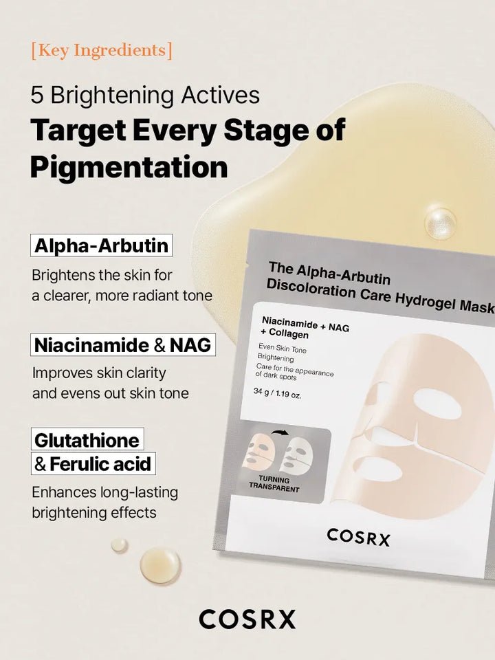 COSRX The Alpha-Arbutin Discoloration Care Hydrogel Mask 6