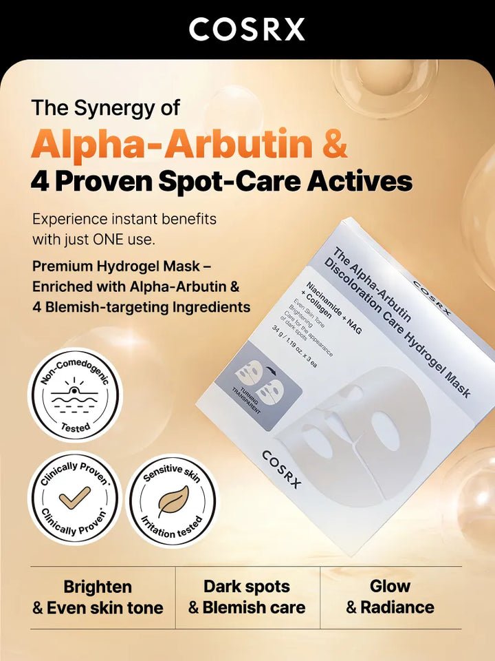 COSRX The Alpha-Arbutin Discoloration Care Hydrogel Mask 3