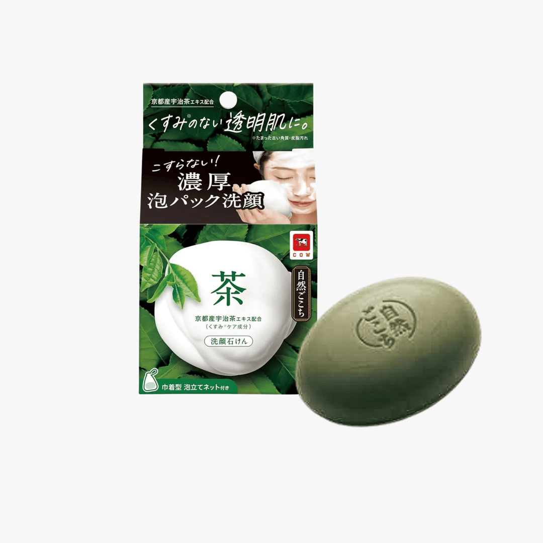 COW BRAND SHIZEN GOKOCHI Facial Soap, Green Tea & Olive Cleansing
