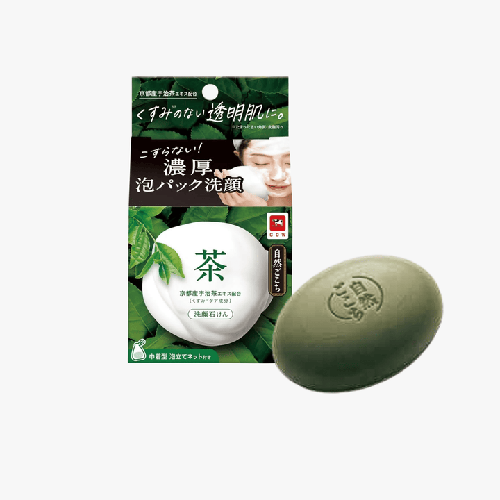 COW BRAND SHIZEN GOKOCHI Facial Soap, Green Tea & Olive Cleansing
