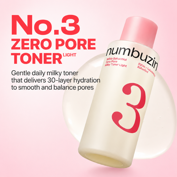 Numbuzin No.3 Bifida Bakuchiol Zero Pore Milky Toner Light 200ml SKIN CARE, Toners