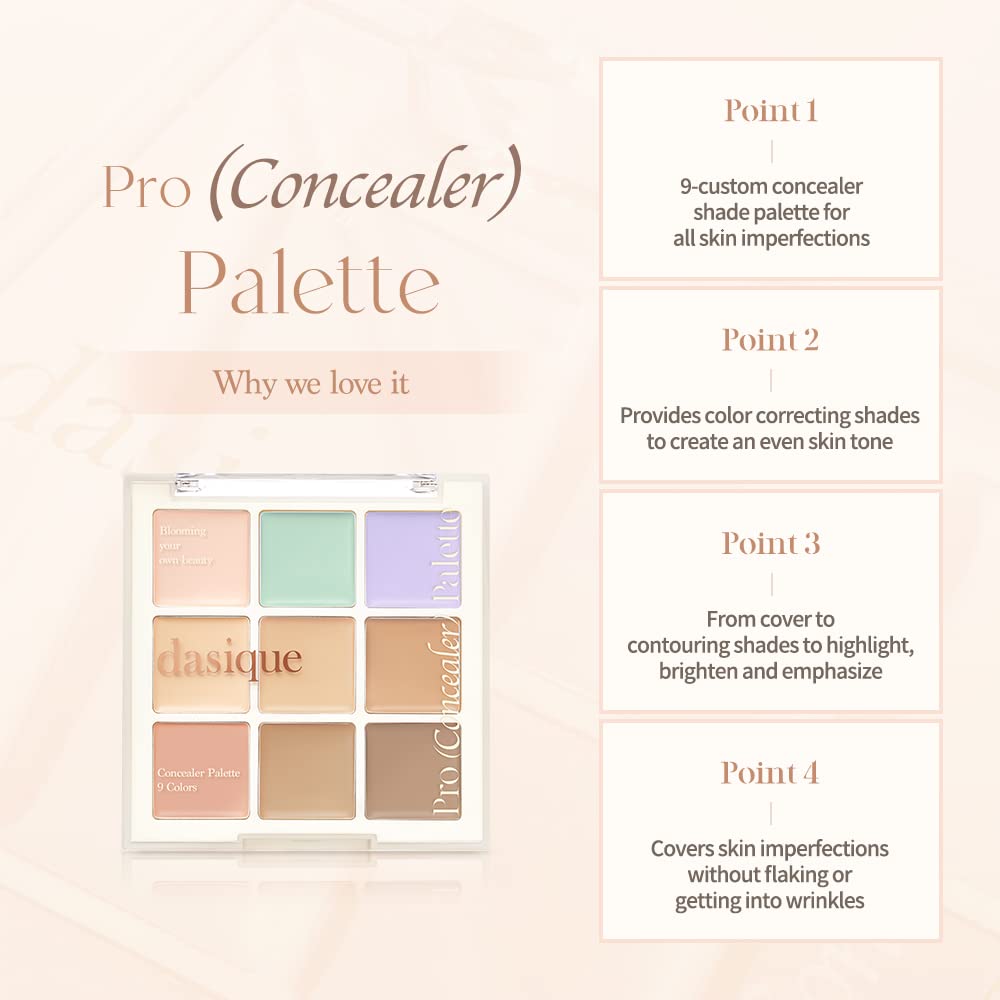 DASIQUE Pro Concealer Palette 9g - 02 Medium Cover Health & Beauty oceanbuy.ca markham toronto free ship USA asian korean skincare