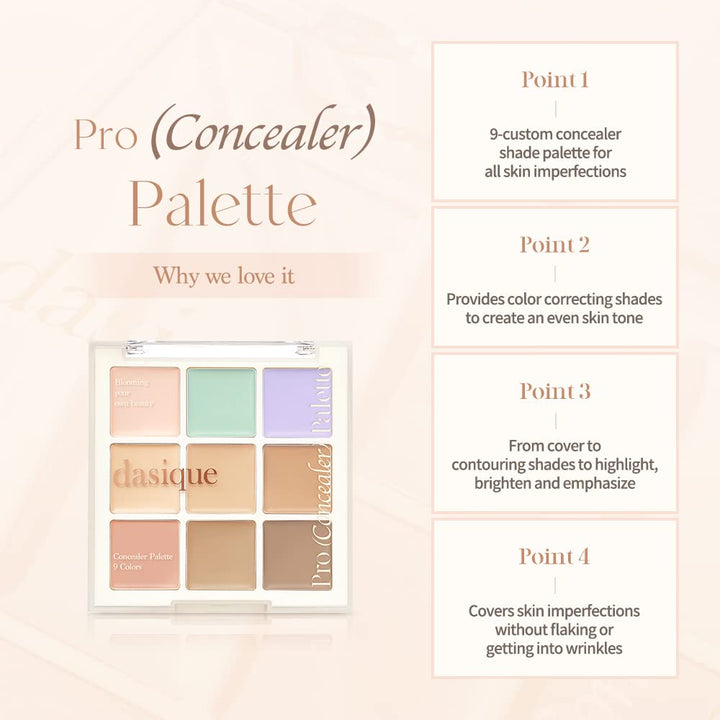 DASIQUE Pro Concealer Palette 9g - 02 Medium Cover Health & Beauty oceanbuy.ca markham toronto free ship USA asian korean skincare