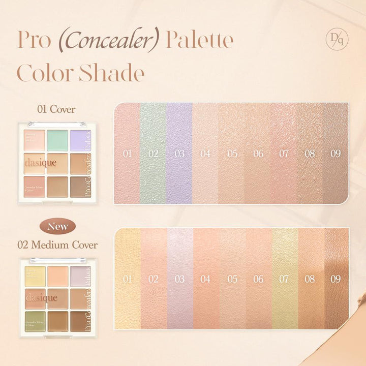 DASIQUE Pro Concealer Palette 9g - 02 Medium Cover Health & Beauty oceanbuy.ca markham toronto free ship USA asian korean skincare