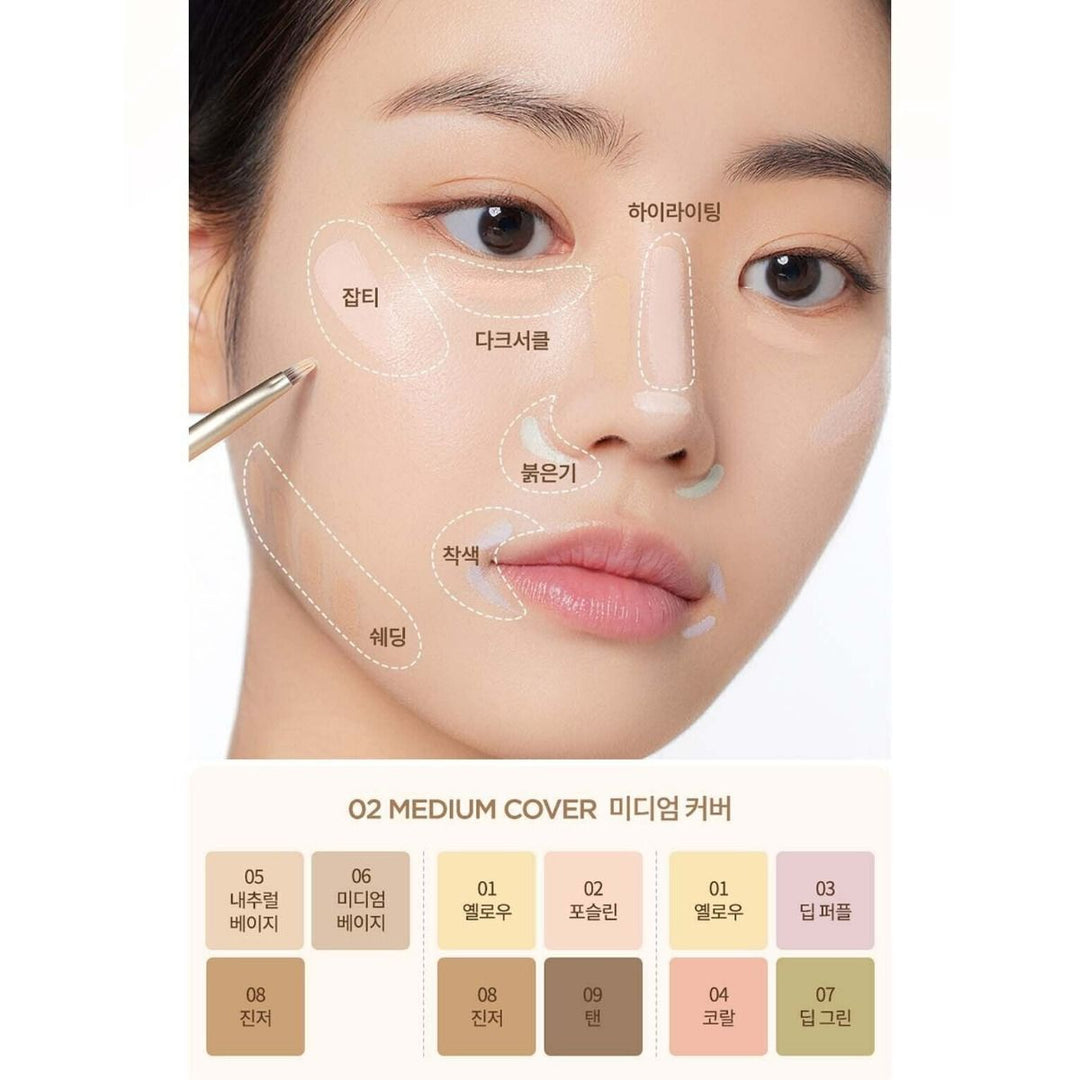 DASIQUE Pro Concealer Palette 9g - 02 Medium Cover Health & Beauty oceanbuy.ca markham toronto free ship USA asian korean skincare