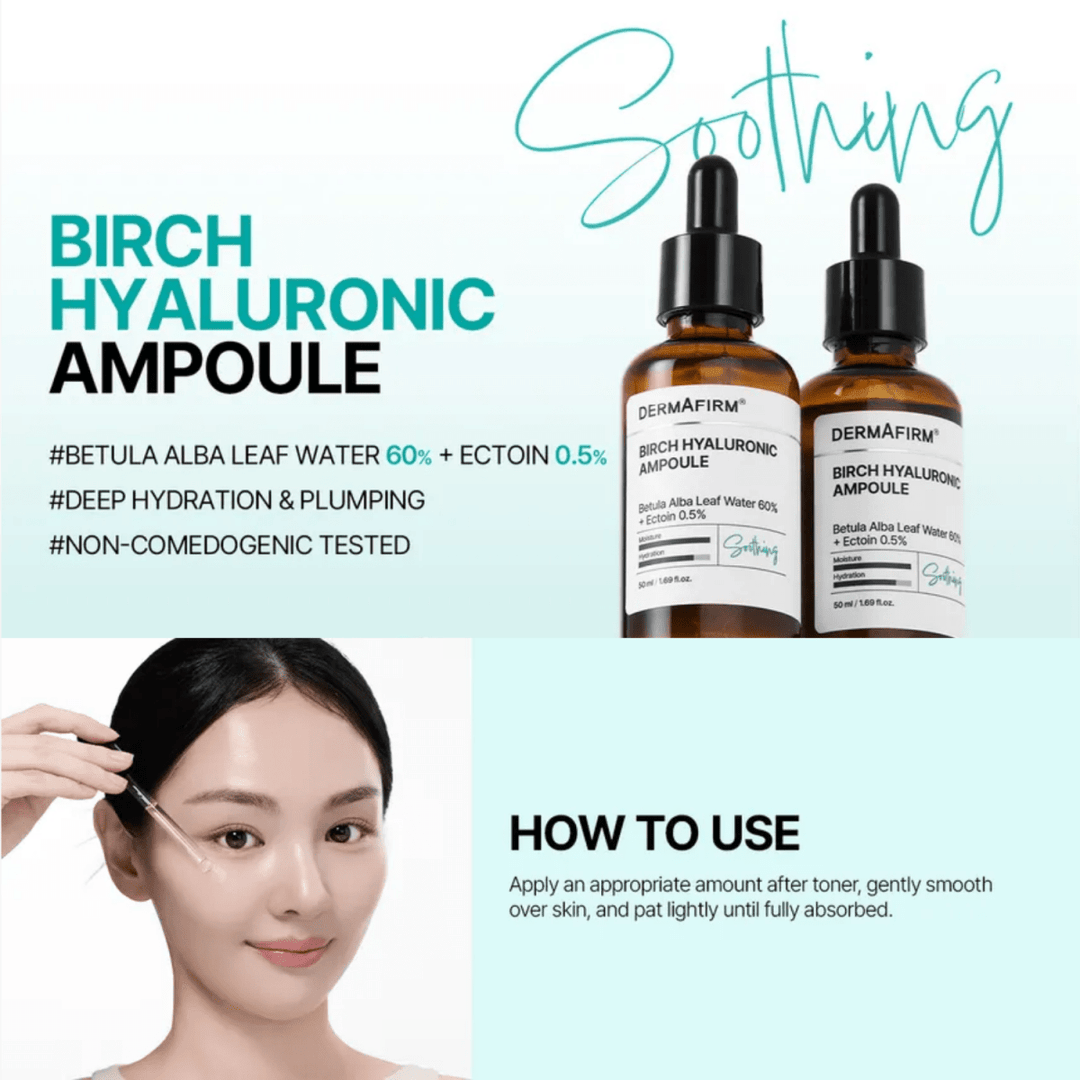 DERMAFIRM Birch Hyal Ampoule Moisture Hydration 50ml Ampoule 5
