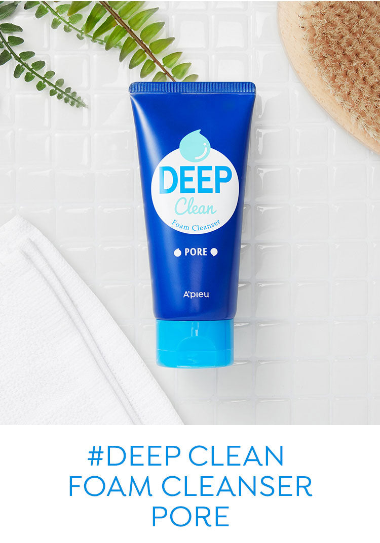 APIEU Deep Clean Foam Cleanser Pore Cleansing 130ml SKIN CARE, Cleansers, Face Wash, K-Beauty Cleanser, Deep Cleansing Foam, Pore Care, Oily Skin, Apricot Seed Powder, Sparkling Water, Korean Skincare