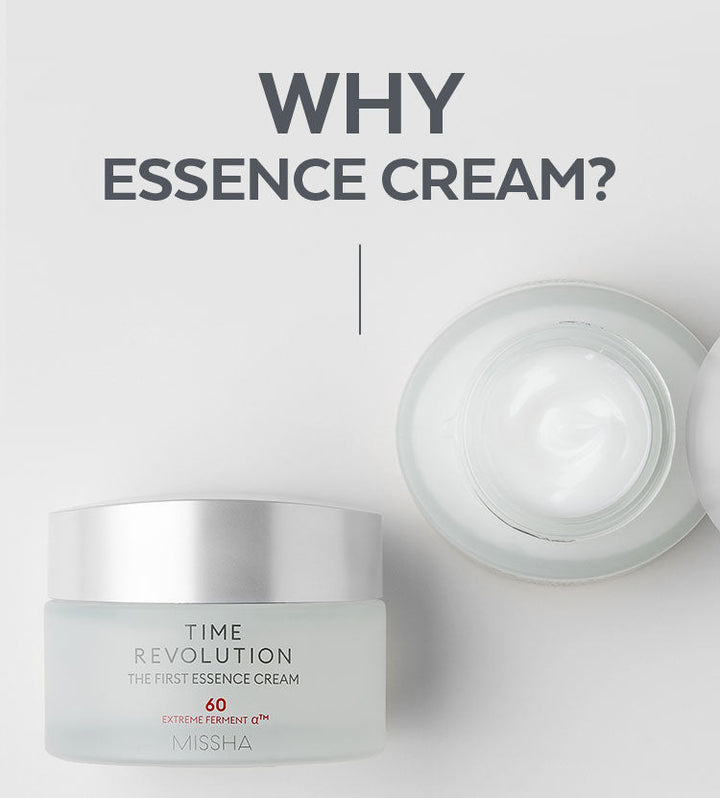 MISSHA Time Revolution The First Essence Cream Revitalizing Moisturizer 50ml SKIN CARE, Treatments, Serum & Essence, K-beauty Hydrating Cream, MISSHA Essence Cream, Saccharomyces Ferment, Niacinamide Skincare, Uneven Skin Tone Care, Skin Barrier Support, Korean Facial Moisturizer