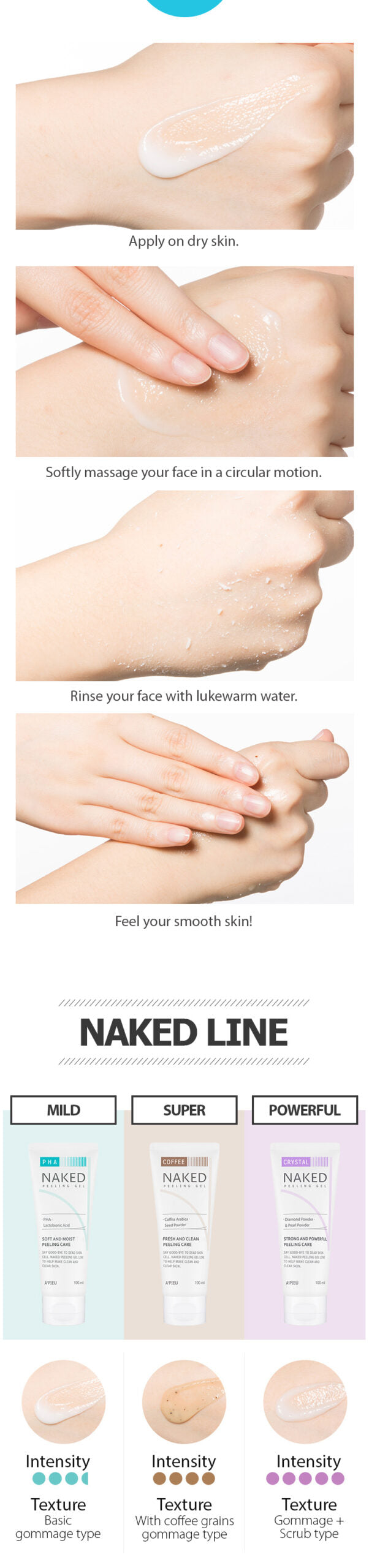 APIEU Naked Peeling Gel PHA Exfoliating Cleanser 100ml SKIN CARE, Treatments, Exfoliators, PHA peeling gel, Korean exfoliating cleanser, gentle exfoliant, dull skin radiance, hydrating gel, skin texture improvement, Apieu skincare
