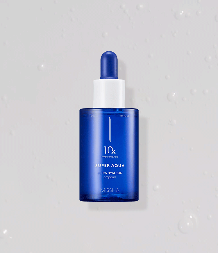 MISSHA Super Aqua Ultra Hyalron Ampoule 10X Hydrating 47ml SKIN CARE, Treatments, Serum & Essence, Korean Hydrating Ampoule, Hyaluronic Acid Serum, Deep Skin Moisture, Skin Barrier Support, Dewy Complexion, Plumping Skincare