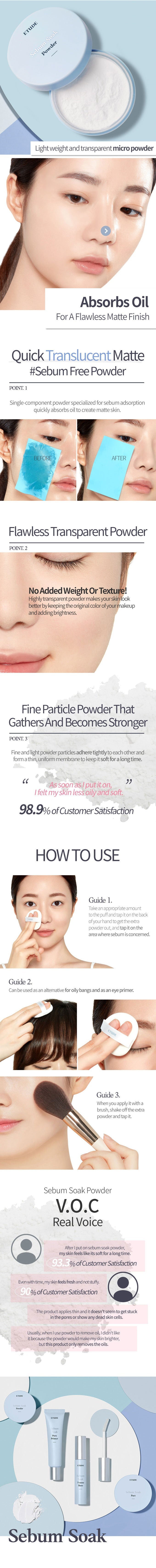 Etude House Sebum Soak Powder Translucent Finish 5g