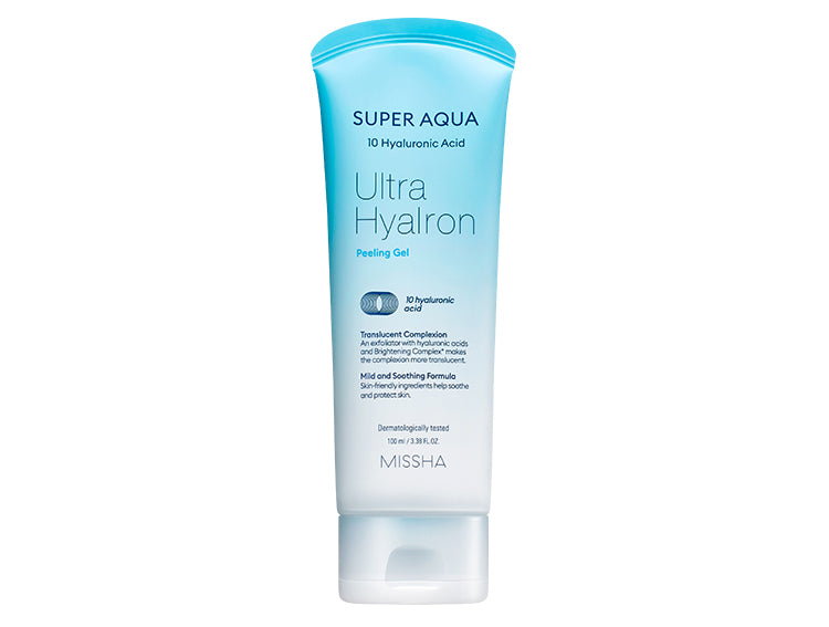 MISSHA Super Aqua Ultra Hyalron - Hyaluronic Acid Peeling Gel 100ml SKIN CARE, Treatments, Exfoliators, K-Beauty Exfoliator, Hyaluronic Acid Cleanser, Hydrating Peeling Gel, Gentle Facial Exfoliant, Korean Skincare Gel, Skin Texture Refiner, Moisture Balance