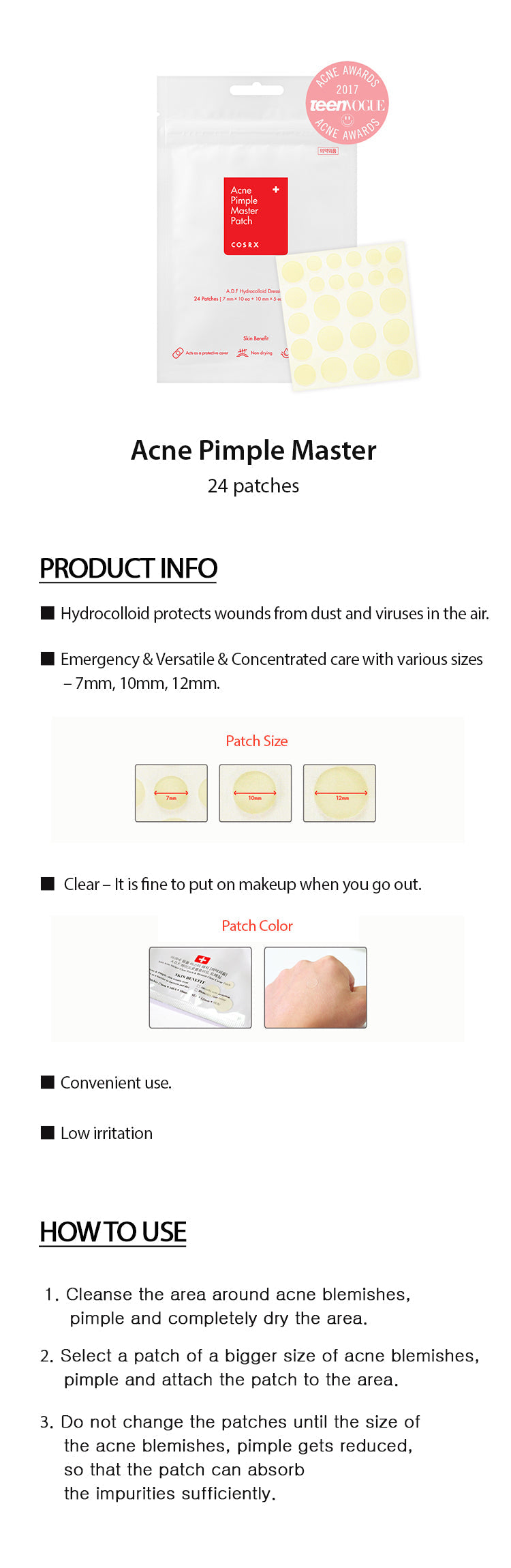 COSRX Master Patch Hydrocolloid Pimple Treatment 24pcs