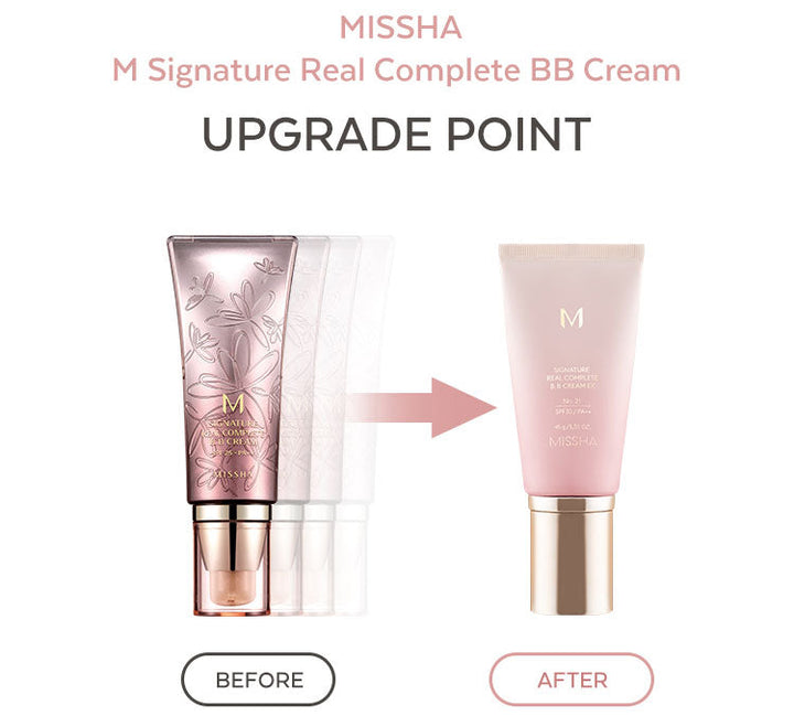 MISSHA Signature Real Complete BB Cream Ex Camellia Essence 45g MAKEUP, Face, BB Cream & Cushion, Korean BB Cream, Base Makeup, Camellia Essence, Hydrating Coverage, Niacinamide Skincare, Dewy Finish, Even Skin Tone