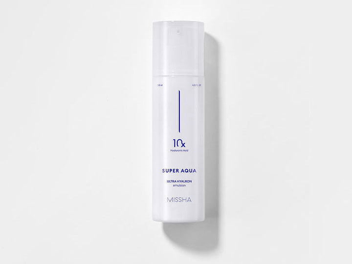 MISSHA Super Aqua Ultra Hyalron Emulsion 10X Deep Hydration 130ml SKIN CARE, Moisturizers, Facial Moisturizers, Korean Emulsion, Hyaluronic Acid Moisturizer, Deep Hydration Skincare, Skin Barrier Support, Missha K-beauty, Lightweight Face Lotion, Dry Skin Hydration