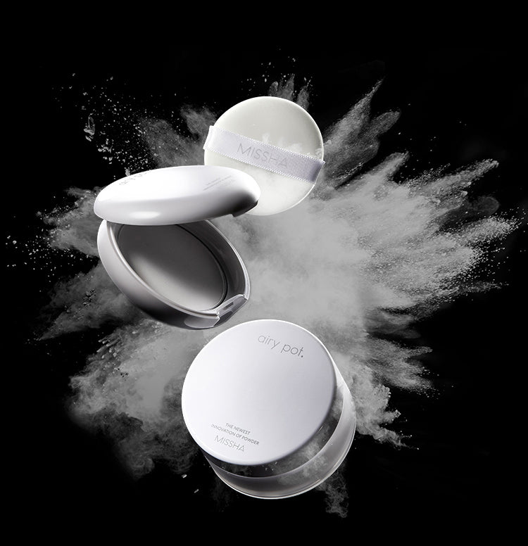 MISSHA Airy Pot Powder Translucent Sebum Control 9g Missha Airy Pot Powder, K-Beauty Setting Powder, Sebum Control, Translucent Face Powder, Mattifying Makeup, Korean Base Makeup, Oil Absorbing Powder