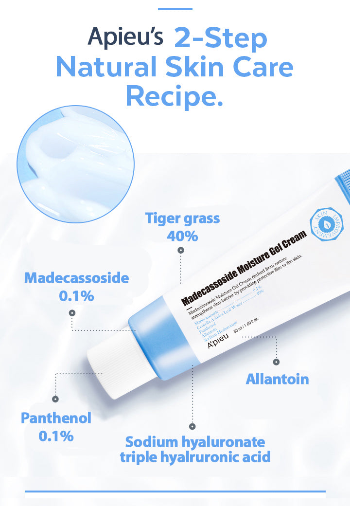 APIEU Madecassoside Moisture Gel Cream Centella Asiatica 50ml SKIN CARE, Moisturizers, Facial Moisturizers, Centella Asiatica Cream, Madecassoside Gel, K-beauty Hydration, Calming Moisturizer, Skin Barrier Support, Soothing Face Cream
