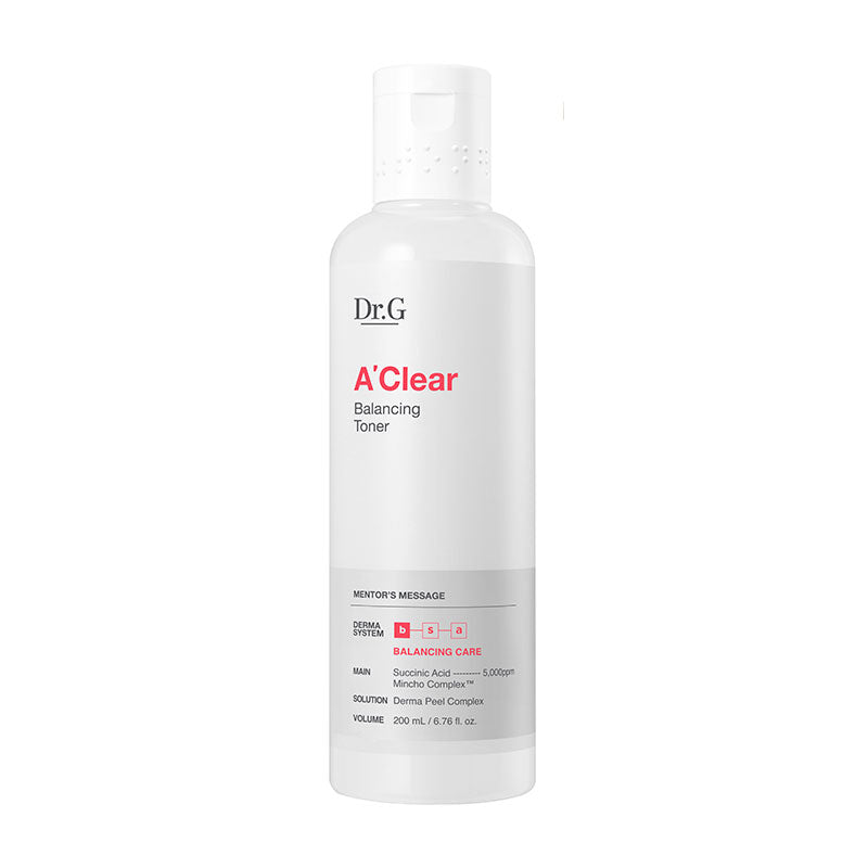 DrG AClear Balancing Toner Hydrating Sebum Control 200ml clearance, SKIN CARE, Toners, Korean Toner, Sebum Control, Hydrating Skincare, Skin Barrier Support, Heartleaf Extract, Succinic Acid Toner, Oily Skin Balance