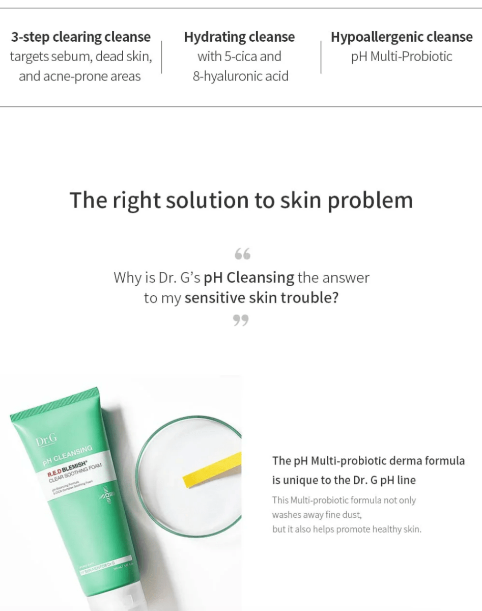 Dr.G R.E.D Blemish Clear Soothing Foam 150ml Health & Beauty oceanbuy beauty markham toronto free ship USA asian korean skincare
