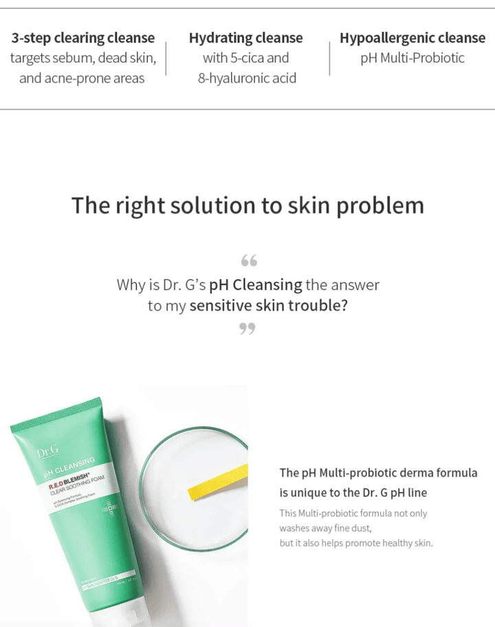 Dr.G R.E.D Blemish Clear Soothing Foam 150ml Health & Beauty oceanbuy beauty markham toronto free ship USA asian korean skincare