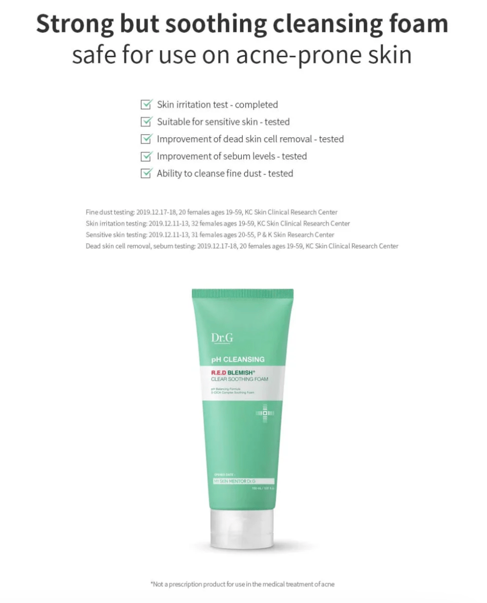Dr.G R.E.D Blemish Clear Soothing Foam 150ml Health & Beauty oceanbuy beauty markham toronto free ship USA asian korean skincare