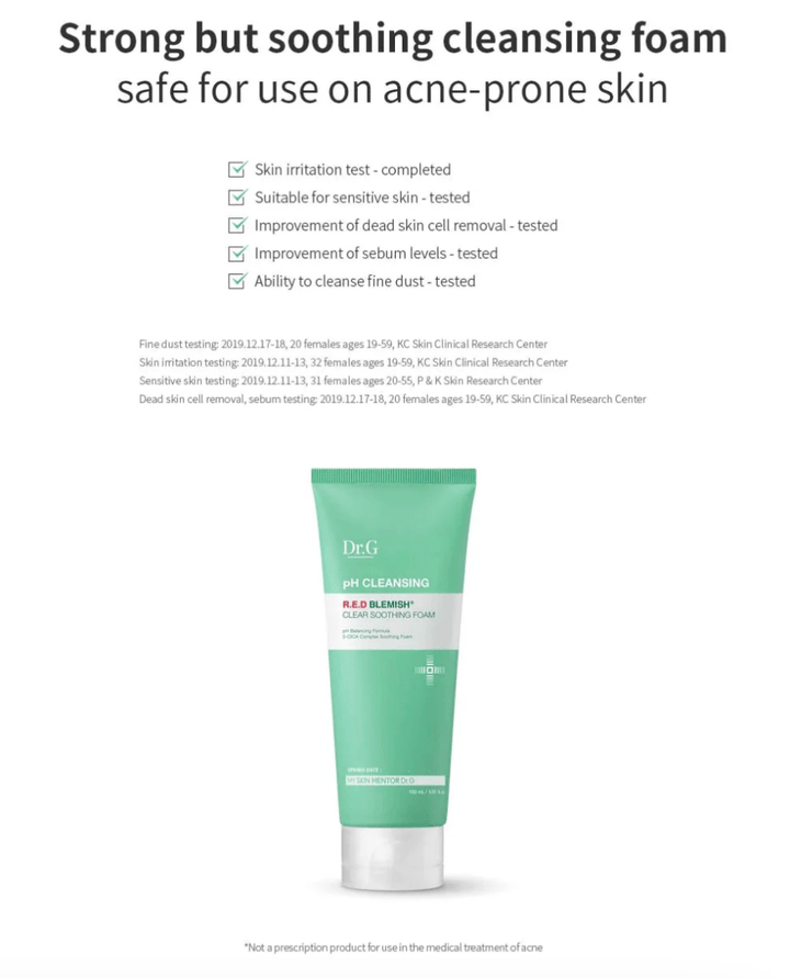 Dr.G R.E.D Blemish Clear Soothing Foam 150ml Health & Beauty oceanbuy beauty markham toronto free ship USA asian korean skincare