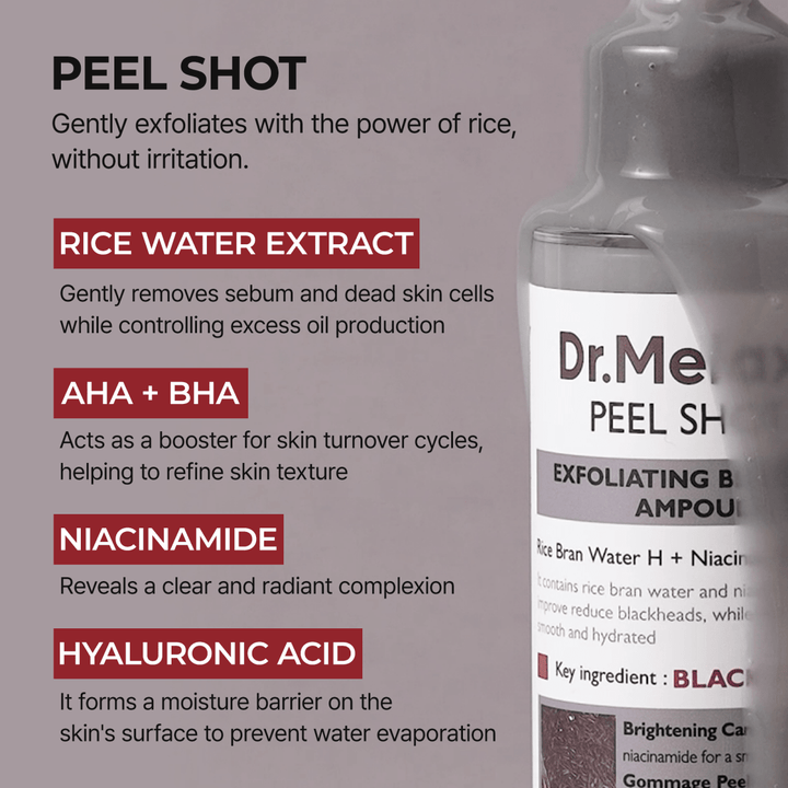 Dr.Melaxin Peel Shot Exfoliating Black Rice Ampoule 80ml Serum & Ampoule 4