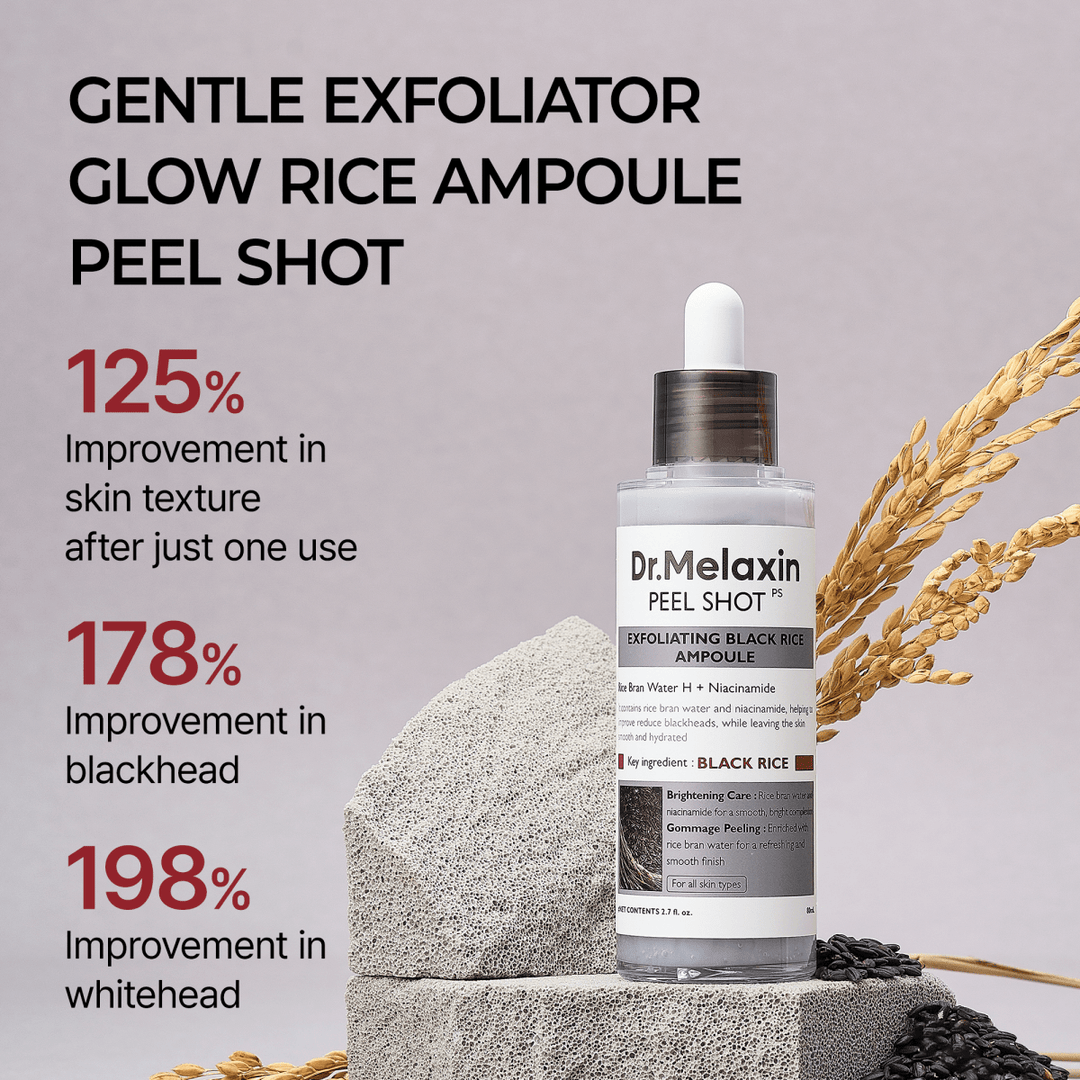 Dr.Melaxin Peel Shot Exfoliating Black Rice Ampoule 80ml Serum & Ampoule 3